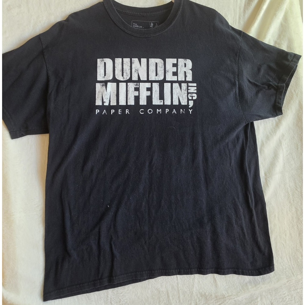 The Office Dunder Mifflin Paper Company T Shirt Black Ripple Junction Mens XL
